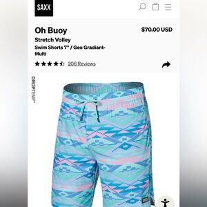 Oh Bouy Stretch Volley
Swim Shorts 7" / Geo Gradiant- Multi